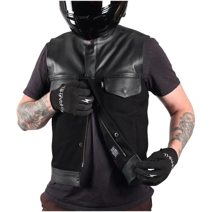 MC-Väst Kanan Läder Denim Svart THRASHIN SUPPLY CO. – bild 2