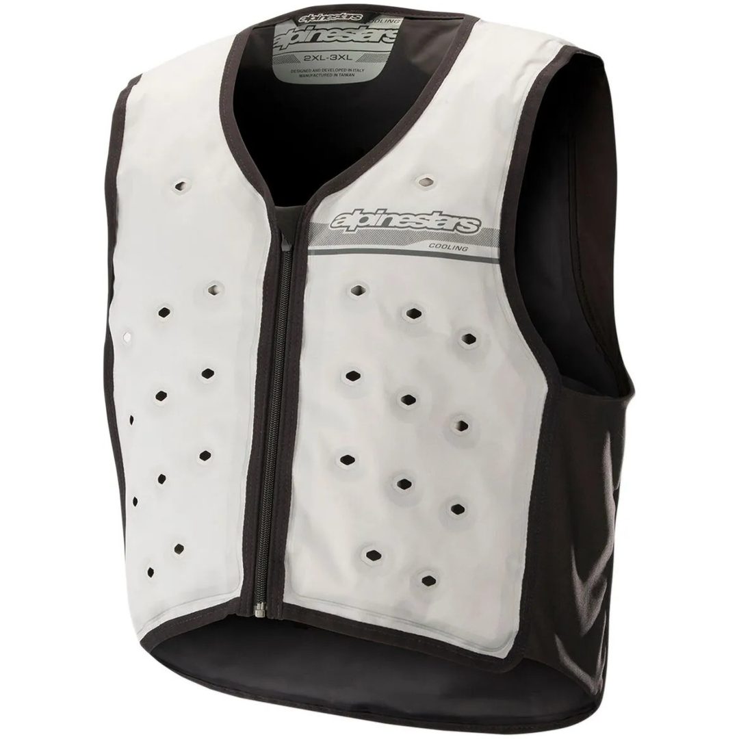 Mc-väst Textil Cooling Svart/vit ALPINESTARS Small/Medium