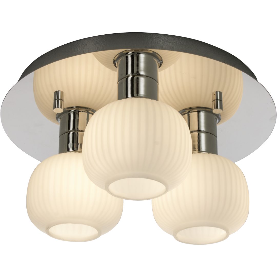 Messina Plafond Bad, Krom/vit ANETA HOME Sockel G9 Krom /Opalvit