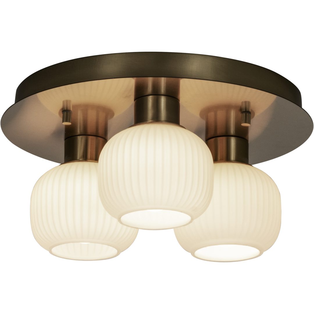 Messina Plafond Bad, Matt Mässing ANETA HOME Sockel G9 Matt Mässing /Opalvit