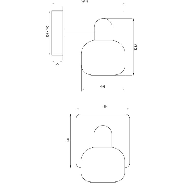 Messina Vägglampa Bad 1a Krom/vit ANETA HOME Krom /Opalvit – bild 2