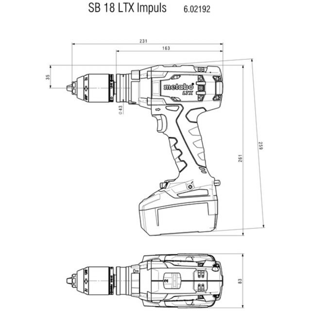 Slagborrmaskin 18V METABO SB 18 LTX Impuls Set Med Li-jon Batteri