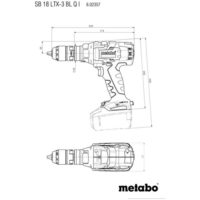 Slagborrmaskin 18V METABO SB 18 LTX-3 BL Q I Utan Batteri
