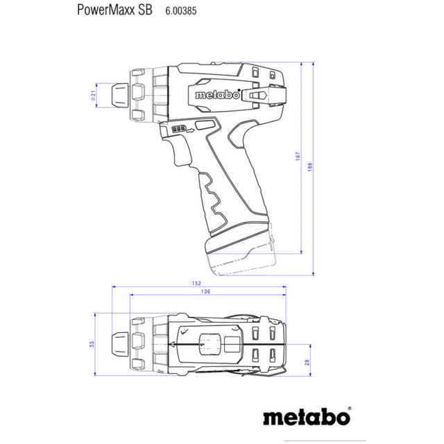 Slagborrmaskin 10,8V METABO PowerMaxx SB Basic Med Li-jon Batteri