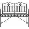 Metallbänk Svart Metall Standard Dekorativa Inläggningar vidaXL 103.5 x 59 x 89 cm – miniatyr 4