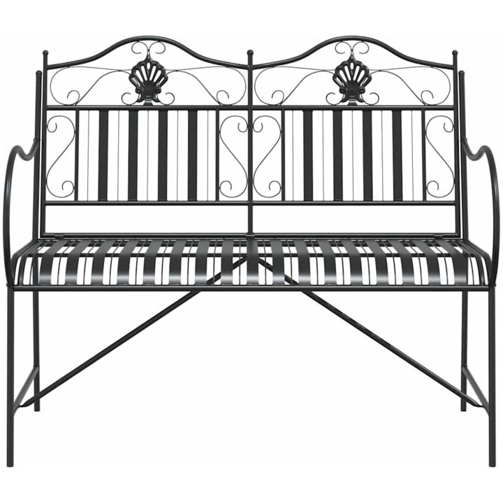 Metallbänk Svart Metall Standard Dekorativa Inläggningar vidaXL 103.5 x 59 x 89 cm – bild 4