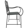 Metallbänk Svart Metall Standard Dekorativa Inläggningar vidaXL 103.5 x 59 x 89 cm – miniatyr 5