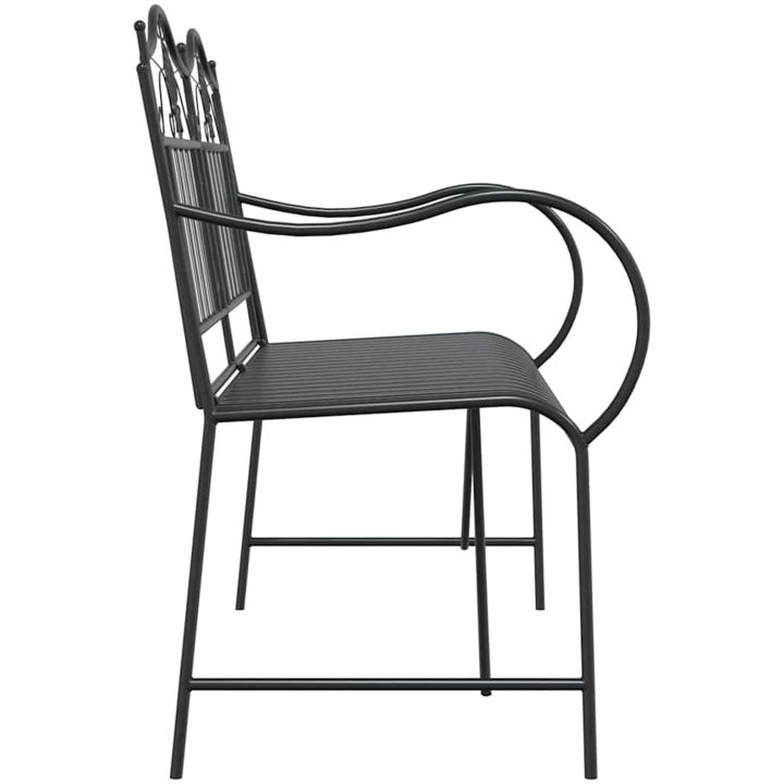 Metallbänk Svart Metall Standard Dekorativa Inläggningar vidaXL 103.5 x 59 x 89 cm – bild 5