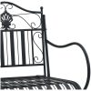 Metallbänk Svart Metall Standard Dekorativa Inläggningar vidaXL 103.5 x 59 x 89 cm – miniatyr 7
