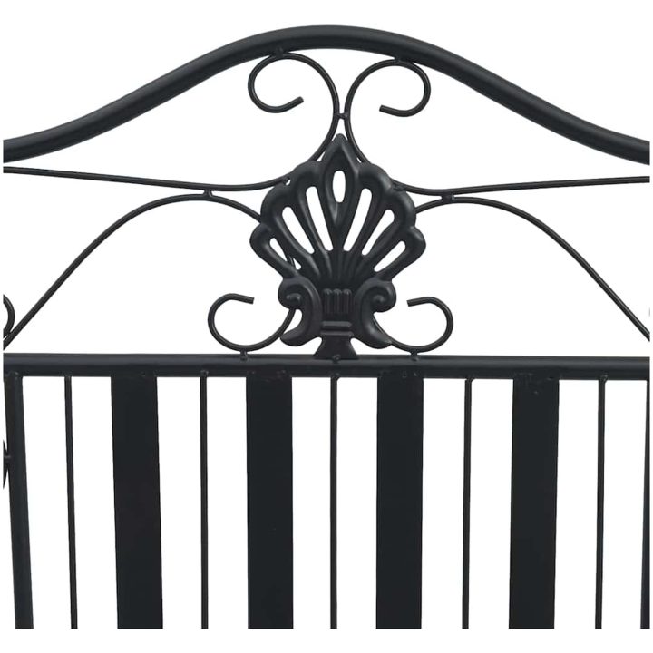Metallbänk Svart Metall Standard Dekorativa Inläggningar vidaXL 103.5 x 59 x 89 cm – bild 8