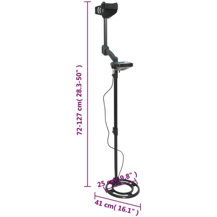 Metalldetektor 24 cm sökdjup med LCD-skärm vidaXL 41 x 25 x 127,5 cm – bild 7