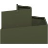 Metallkruka Olivgrön Metall Medium Stapelbar Rektangulär vidaXL 60 x 60 x 50 cm – miniatyr 2