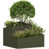 Metallkruka Olivgrön Metall Medium Stapelbar Rektangulär vidaXL 60 x 60 x 50 cm – miniatyr 3