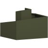 Metallkruka Olivgrön Metall Medium Stapelbar Rektangulär vidaXL 60 x 60 x 50 cm – miniatyr 4
