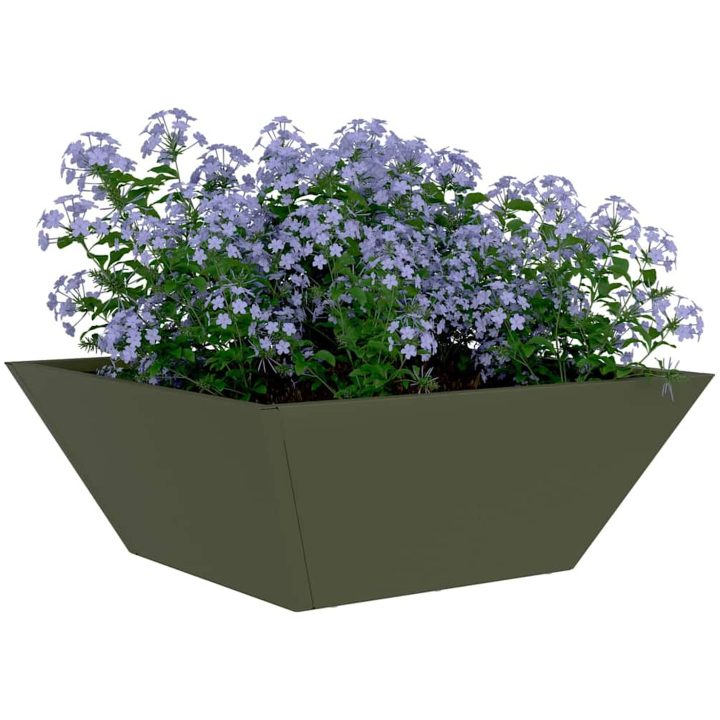 Metallkruka Olivgrön Metall Rektangulär Modern vidaXL 40 x 40 x 15 cm – bild 3
