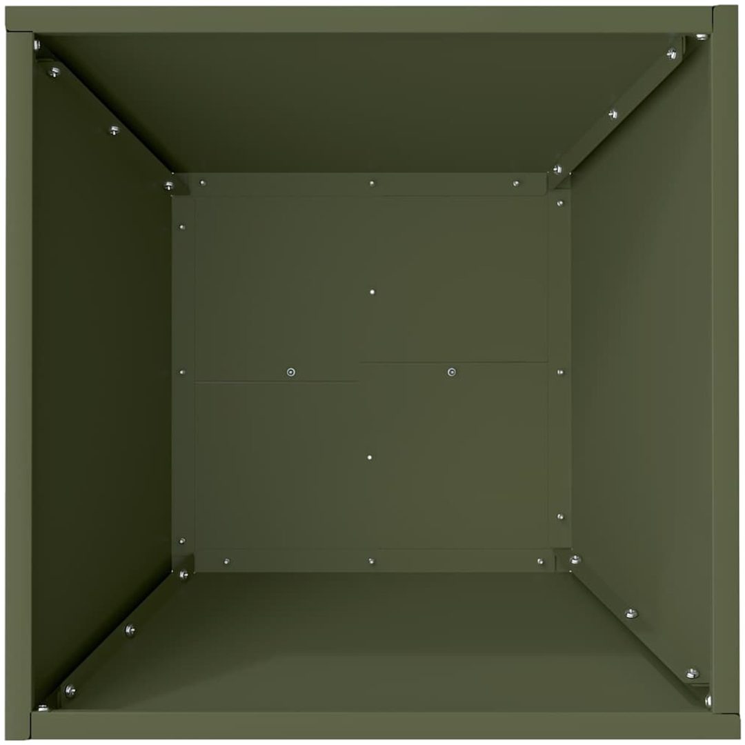 Metallkruka Olivgrön Metall Rektangulär Modern vidaXL 40 x 40 x 15 cm – bild 8