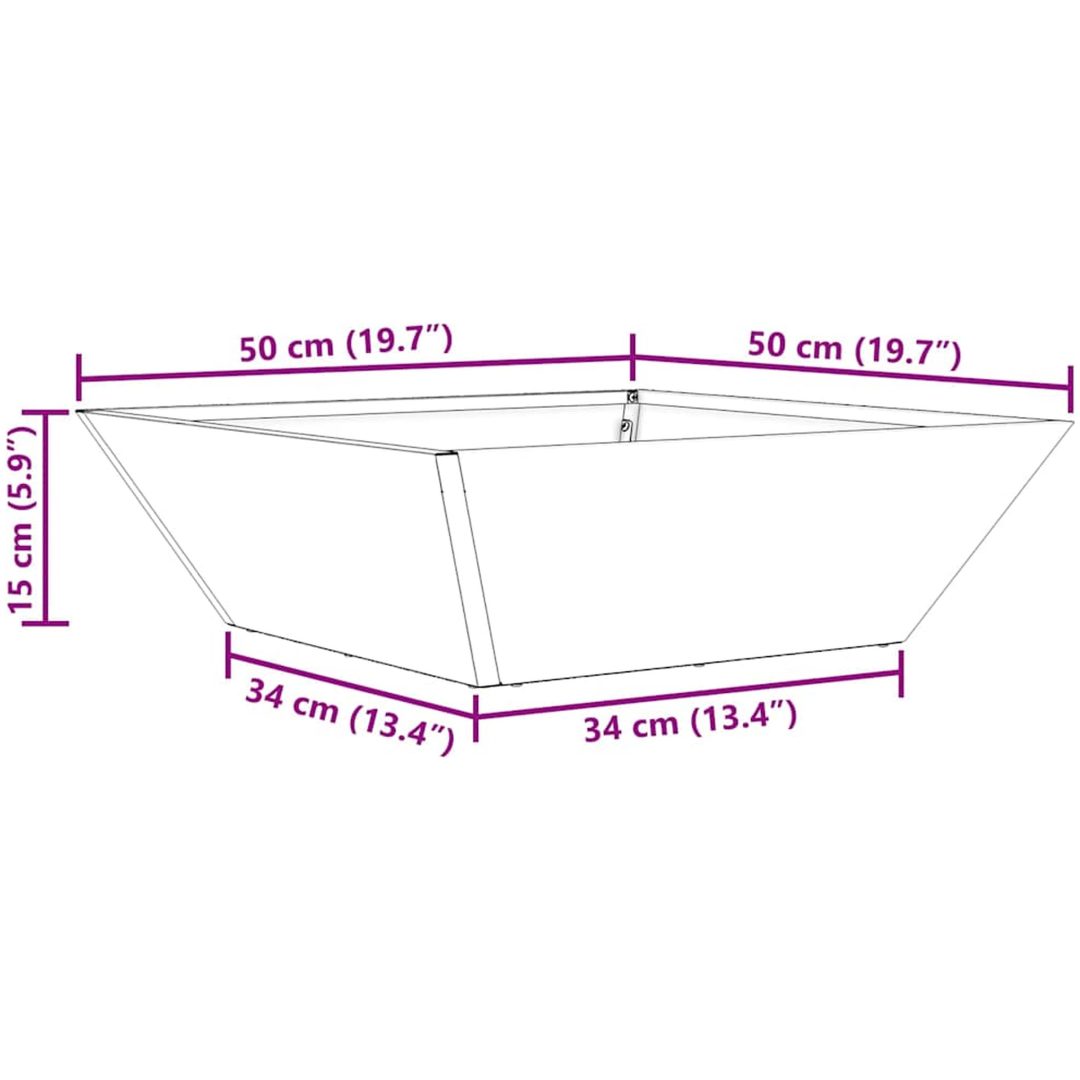 Metallkruka Olivgrön Metall vidaXL 50 x 50 x 15 cm – bild 12