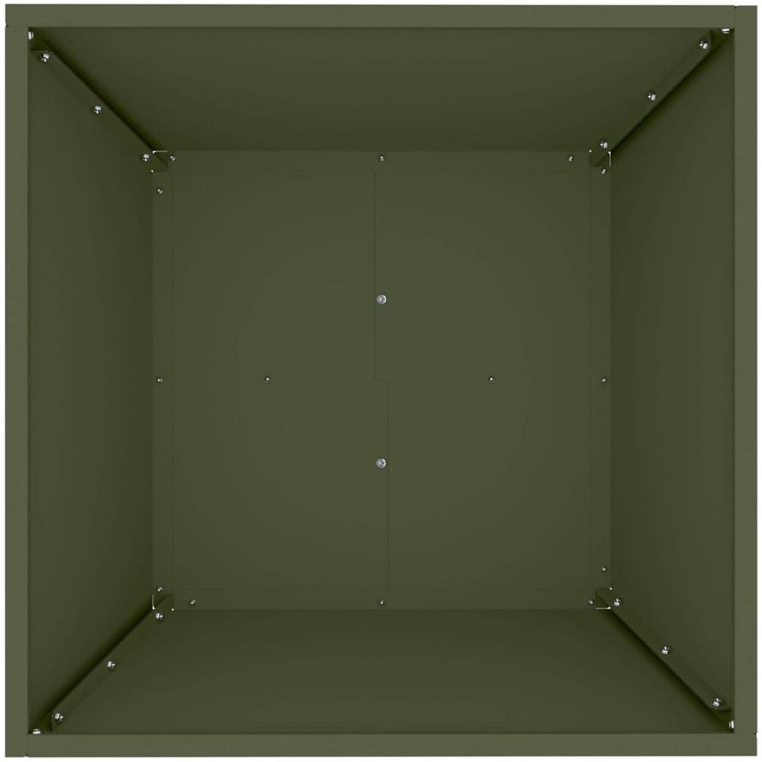 Metallkruka Olivgrön Metall vidaXL 50 x 50 x 15 cm – bild 8