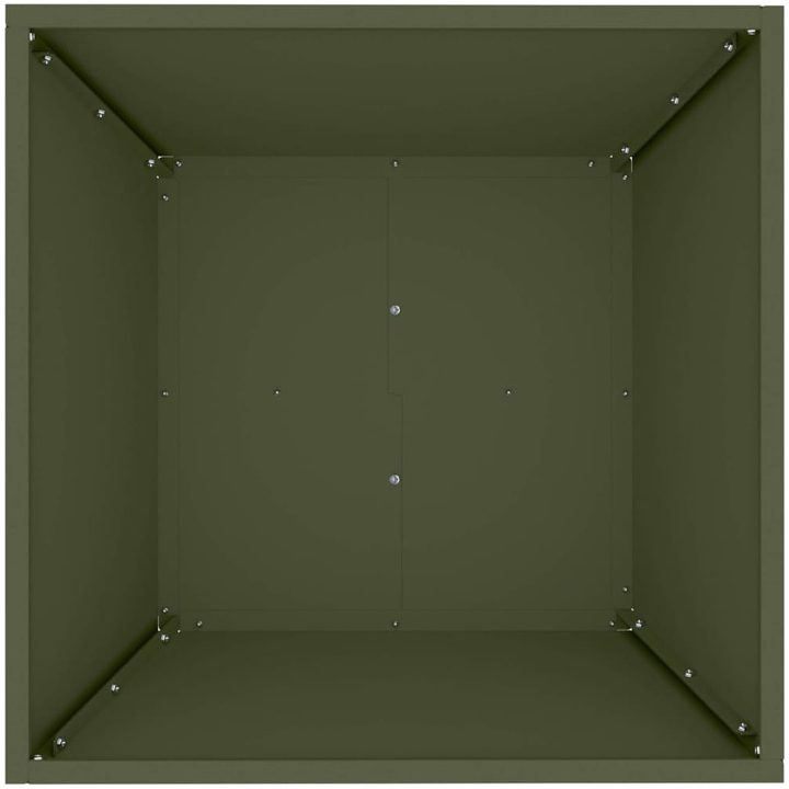 Metallkruka Olivgrön Metall vidaXL 50 x 50 x 15 cm – bild 8