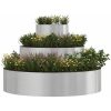 Metallkruka Rostfritt stål Hållbar Blomkruka Cylindrisk vidaXL Större – miniatyr 3