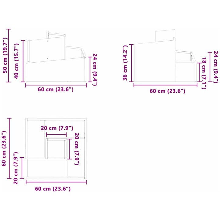 Metallkruka Rostfritt Stål Stor Hållbar Metallkruka Rektangulär vidaXL 60 x 60 x 50 cm – bild 12