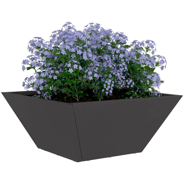 Metallkruka Svart Metall Hållbar Fyrkantig vidaXL 35 x 35 x 15 cm – bild 3