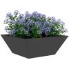 Metallplanterare Svart Metall Hållbar vidaXL 40 x 40 x 15 cm – miniatyr 3