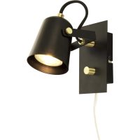 Metz Vägglampa, Svart/matt Mässing ANETA HOME