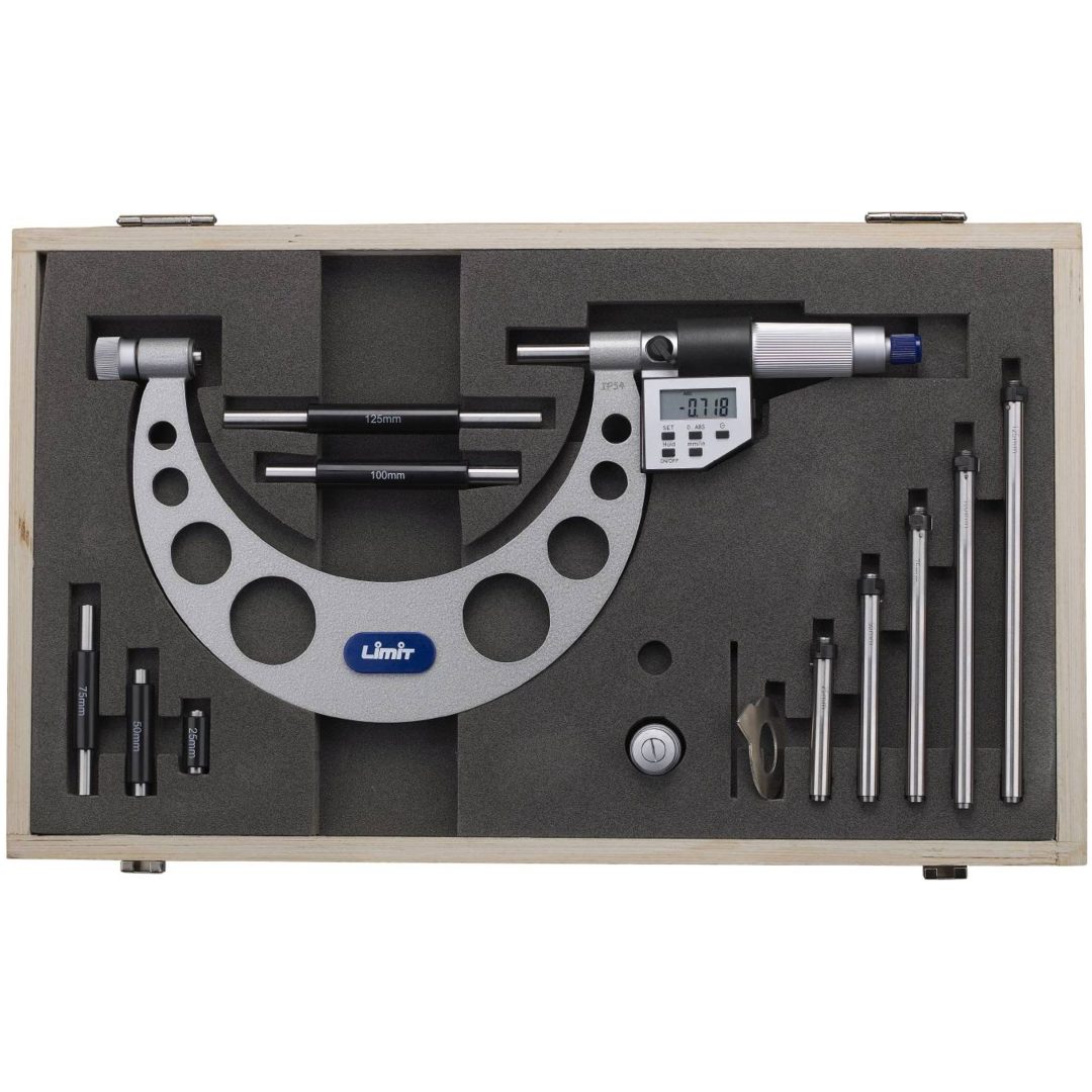 Mikrometer - elektronisk, med insatskolvar Limit MIKROMETER DIGITALT 0-150MM