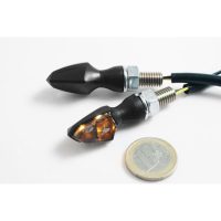 Miniblinkers Led E-märkt Med Gummiarm Rökfärgad/Svart PARTS EUROPE