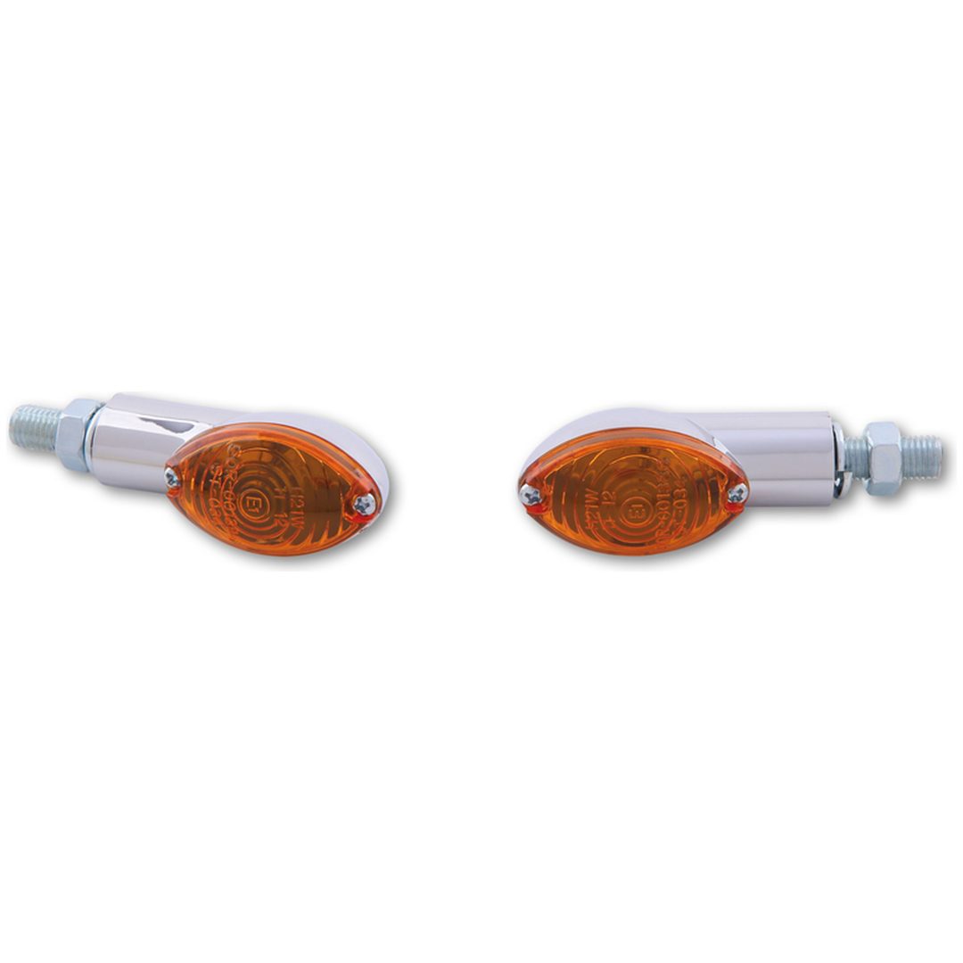Miniblinkers smart Cateye Glödlampa Krom/Orange HIGHSIDER
