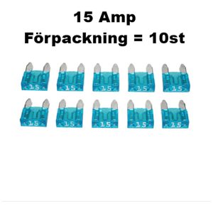 Minisäkring 15A (10st) Förpackn. 10 st