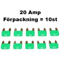 Minisäkring 20A (10st) Förpackn. 10 st
