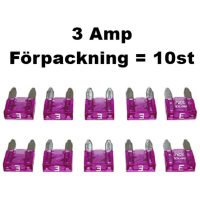 Minisäkring 3A (10st) Förpackn. 10 st