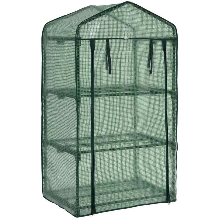 Miniväxthus 3 hyllor 69x49x125 cm vidaXL – bild 3
