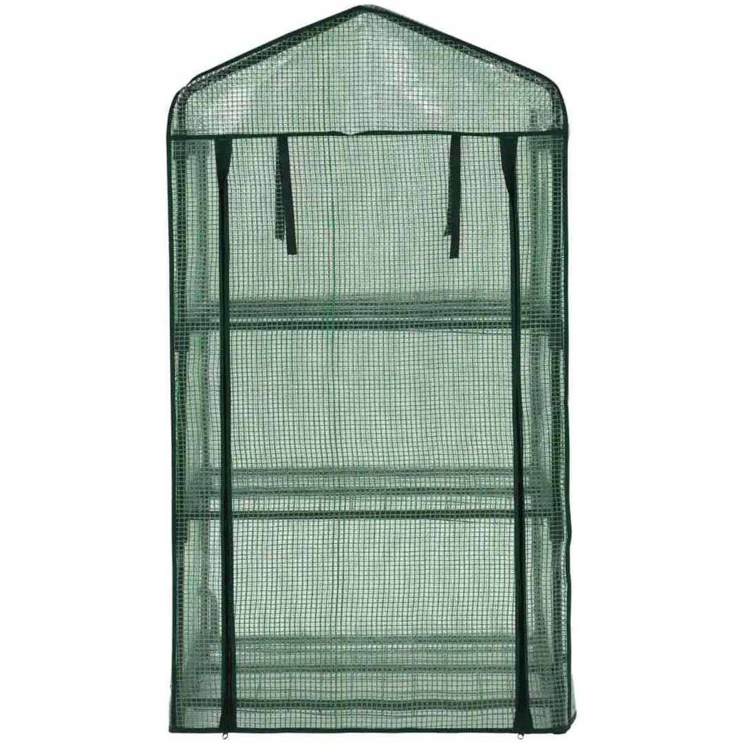 Miniväxthus 3 hyllor 69x49x125 cm vidaXL – bild 4