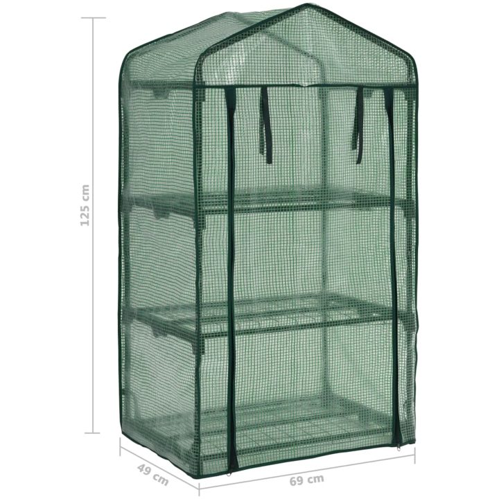 Miniväxthus 3 hyllor 69x49x125 cm vidaXL – bild 8