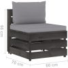 Mittensektion med dynor till pallsoffa impregnerat trä vidaXL – miniatyr 6