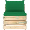 Mittensektion med dynor till pallsoffa tryckimpregnerat trä vidaXL – miniatyr 2