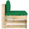 Mittensektion med dynor till pallsoffa tryckimpregnerat trä vidaXL – miniatyr 3