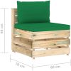 Mittensektion med dynor till pallsoffa tryckimpregnerat trä vidaXL – miniatyr 6