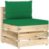 Mittensektion med dynor till pallsoffa tryckimpregnerat trä vidaXL – miniatyr 1