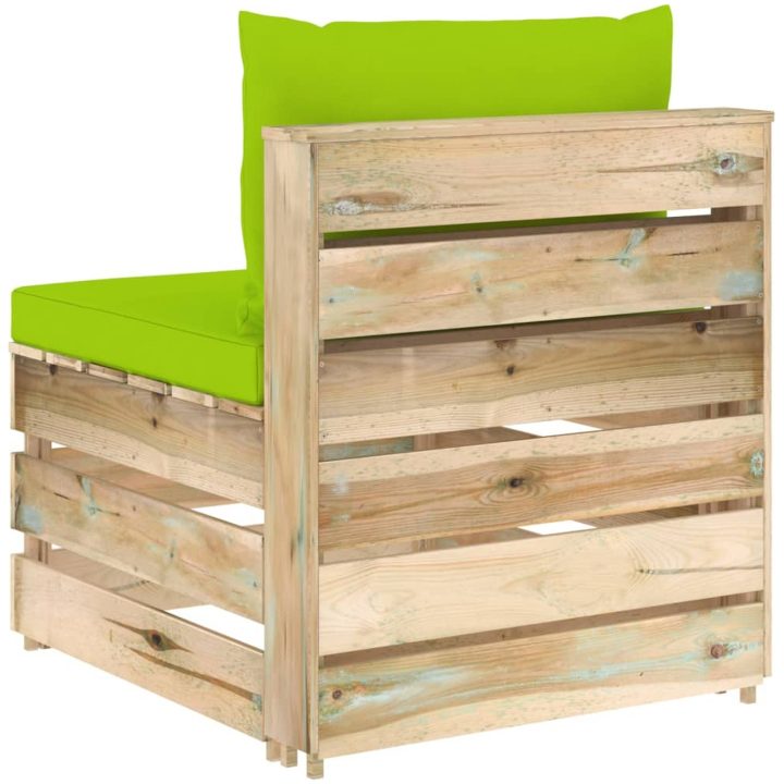 Mittensektion med dynor till pallsoffa tryckimpregnerat trä vidaXL – bild 4