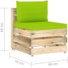 Mittensektion med dynor till pallsoffa tryckimpregnerat trä vidaXL – miniatyr 6