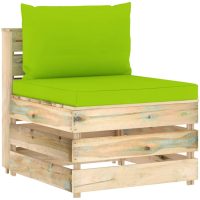 Mittensektion med dynor till pallsoffa tryckimpregnerat trä vidaXL