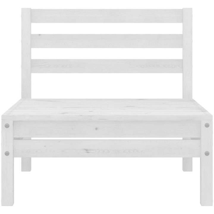 Mittensektion till pallsoffa 2 st vit massiv furu vidaXL – bild 3