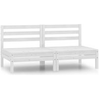 Mittensektion till pallsoffa 2 st vit massiv furu vidaXL