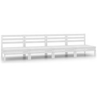 Mittensektion till pallsoffa 4 st vit massiv furu vidaXL