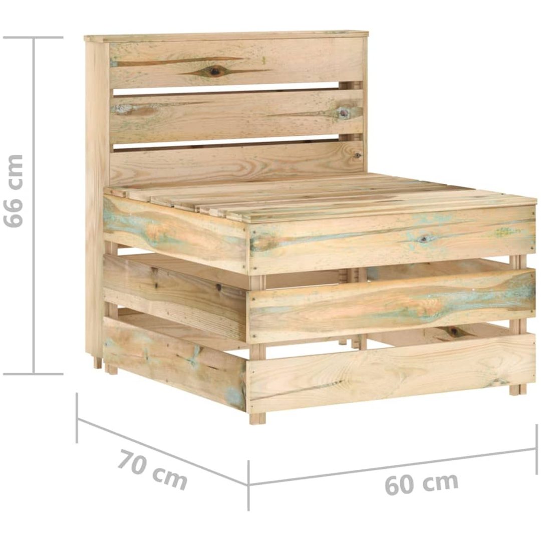 Mittensektion till pallsoffa impregnerad furu vidaXL – bild 6