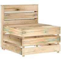 Mittensektion till pallsoffa impregnerad furu vidaXL
